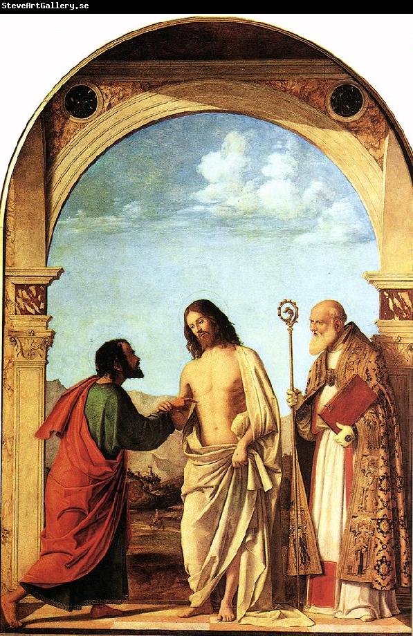 CIMA da Conegliano The Incredulity of St. Thomas with St. Magno Vescovo fg